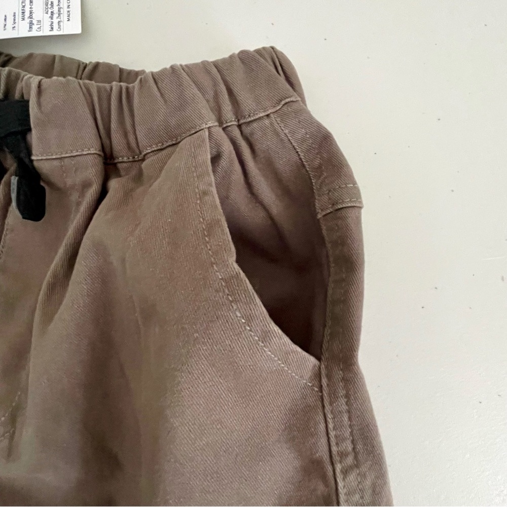 NWT Mini Panda Kids 5T Pull Up Cargo Pants Elastic Waist Ankles - Picture 7 of 9